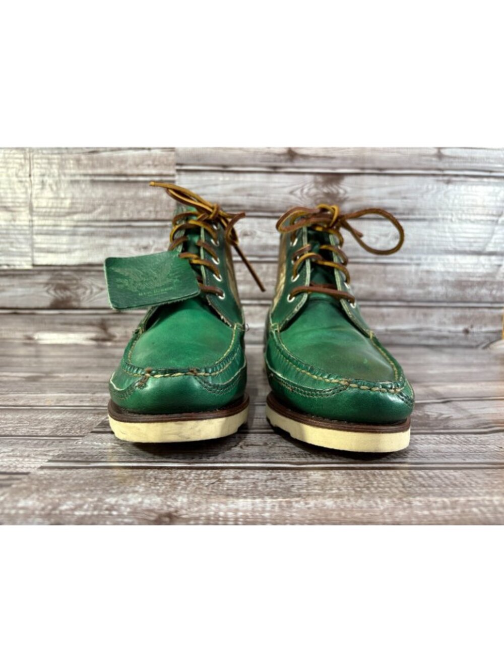 Mark McNairy New Amsterdam Eastland Berwick Sz 9 D color green made USA $550 - Picture 3 of 10